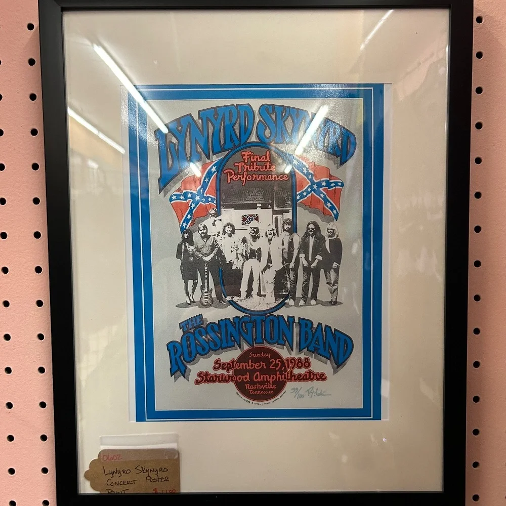 Framed Retro Concert Poster Print NWOT
